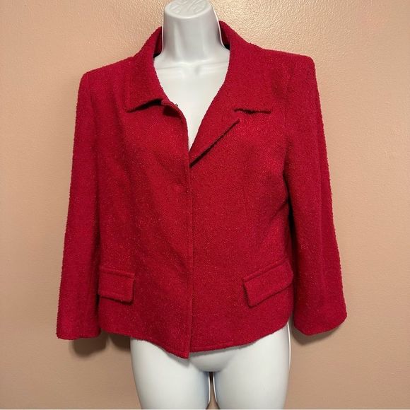 DKNY Fuchsia pink wool blend blazer size 8 - Picture 3 of 8